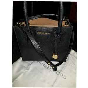Auth.Michael kors black Mercer mini bag with gold